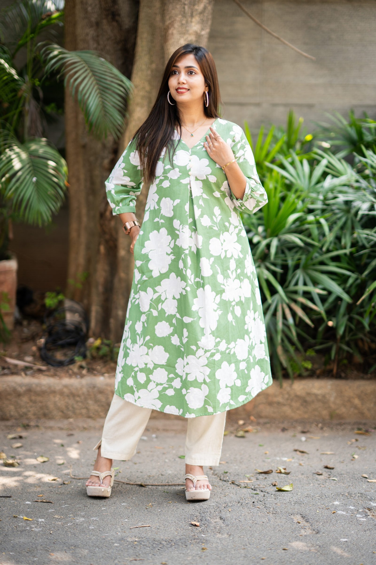 Gizia - Pastel Green Kurti Set - Image 7