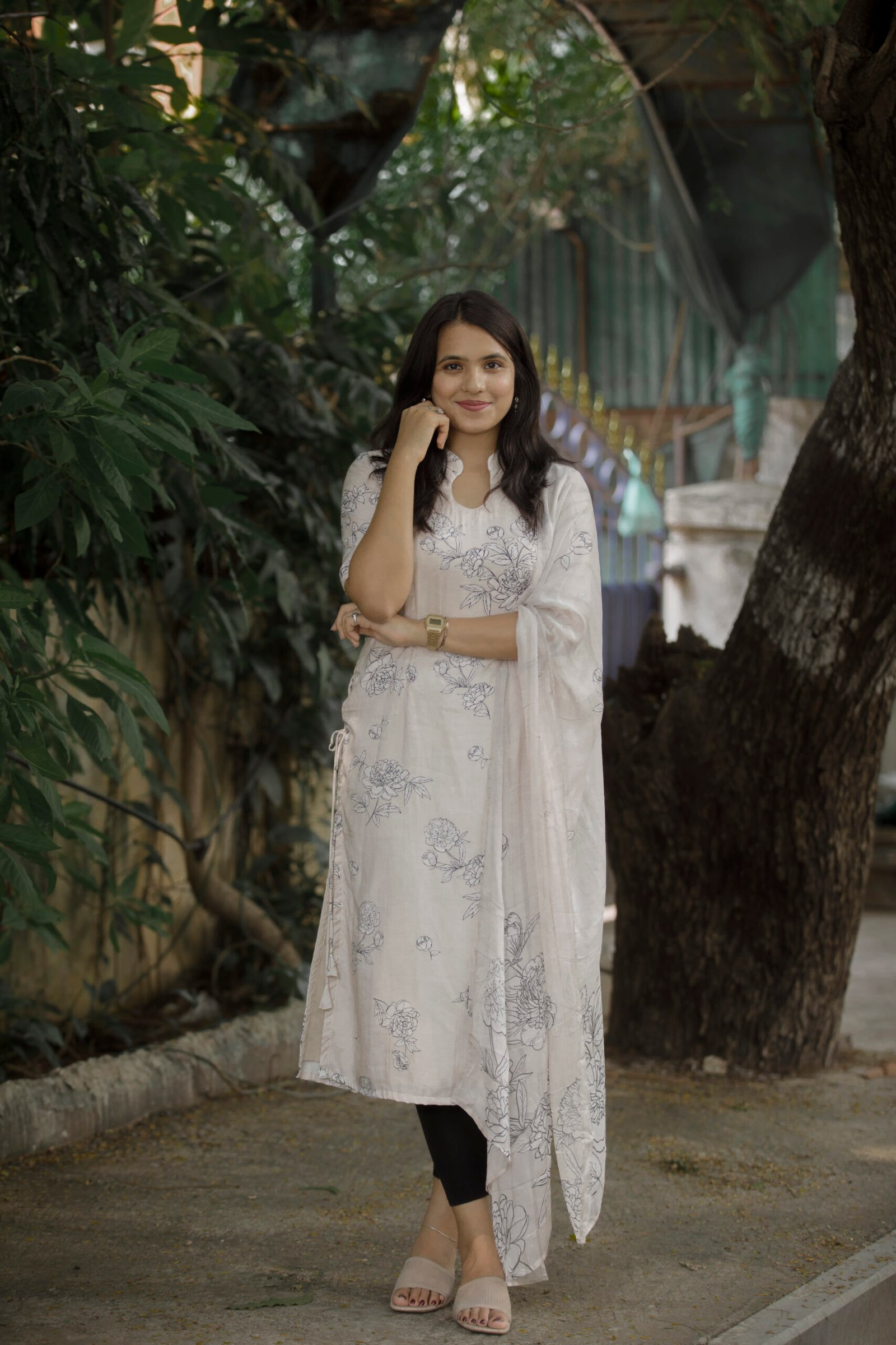 Cream Silk Kurti - Image 11