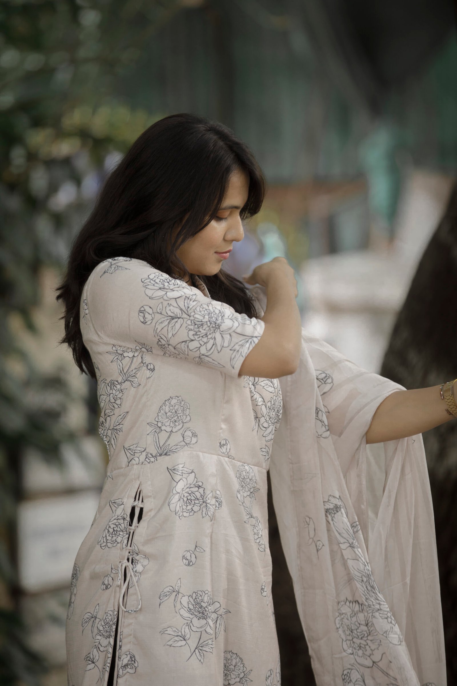 Cream Silk Kurti - Image 18