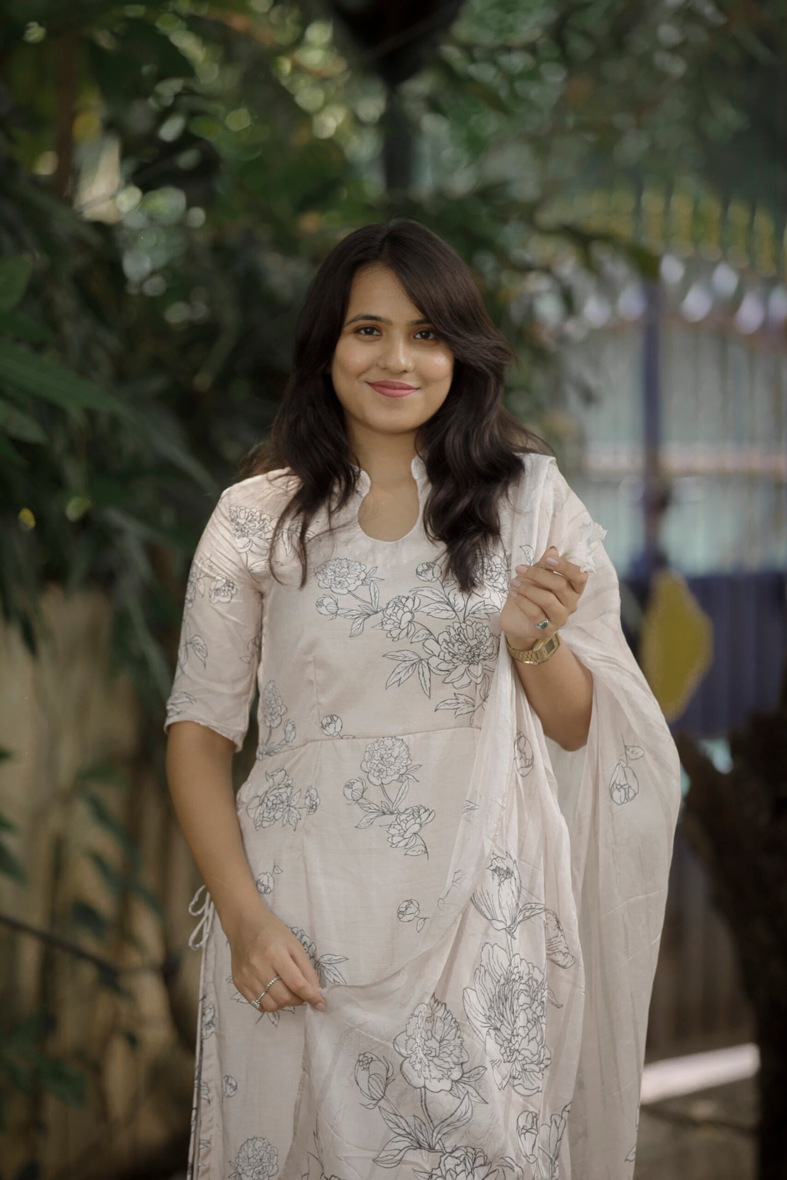 Cream Silk Kurti - Image 17